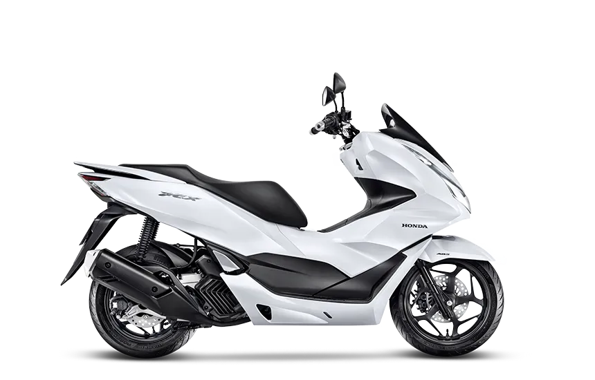 Honda PCX 160 branca, exemplo da categoria scooter